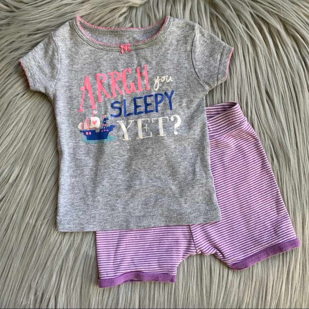 **Moving Sale** Carters Baby Girl Gray and Purple Striped Pajamas